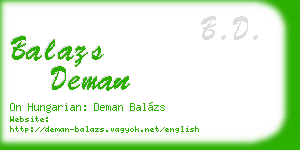 balazs deman business card